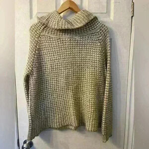 women’s BB Dakota wool blend cowl neck waffle knit  size Large
